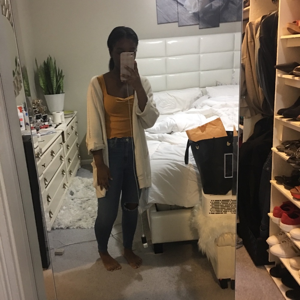 Cream open cardigan